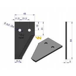 Final harvesting knife 84x45x3mm Warynski