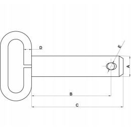 Pin with handle and protection 38x192mm z538189kr