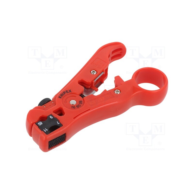 1 pcs x KNIPEX - 16 60 06 SB - Stripping tool, Wire: coaxial, RG11,RG59,RG6,RG7