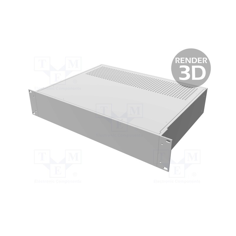 1 pcs x HAMMOND - RM2U1913VBK - Enclosure: 19' standard, 2U, Enclos.mat: aluminium, Y: 330mm