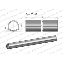PTO shaft outer pipe 43 5x3 4 mm 435 mm