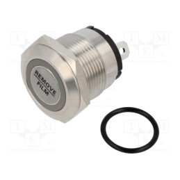 1 pcs x ONPOW - ONPOW6219F-10ZE/J/B/12V/S - Switch: vandal resistant, Pos: 2, SPST-NO, 20A/220VAC, IP40, OFF-ON