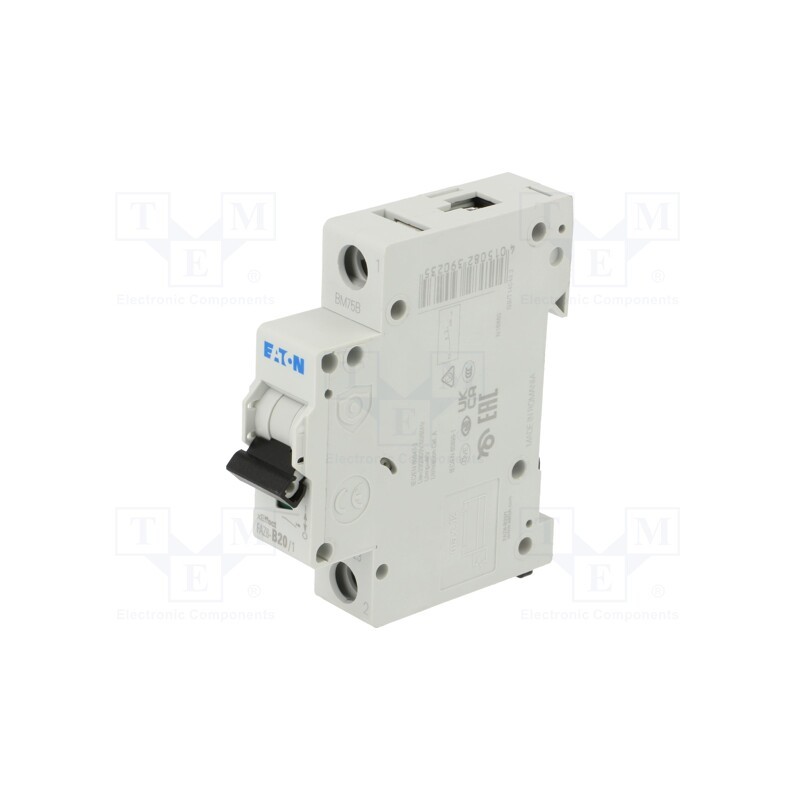 1 pcs x EATON ELECTRIC - FAZ6-B20/1 - Circuit breaker, 230/400VAC, Inom: 20A, Poles: 1, Charact: B, 6kA