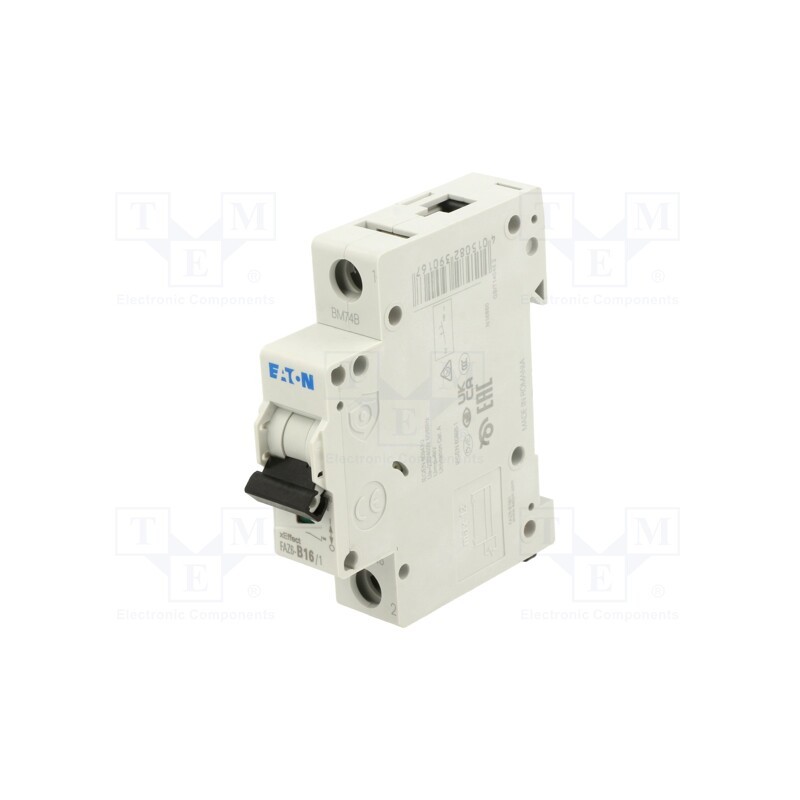 1 pcs x EATON ELECTRIC - FAZ6-B16/1 - Circuit breaker, 230/400VAC, Inom: 16A, Poles: 1, Charact: B, 6kA