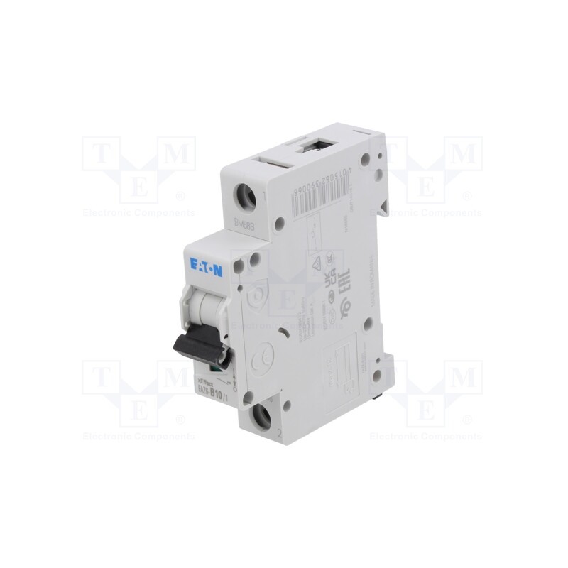 1 pcs x EATON ELECTRIC - FAZ6-B10/1 - Circuit breaker, 230/400VAC, Inom: 10A, Poles: 1, Charact: B, 6kA