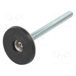 1 pcs x ELESA+GANTER - GN 40-60-M12-125-A3-S - Foot, with no-slip disk,with lever, Base dia: 60mm, M12, steel