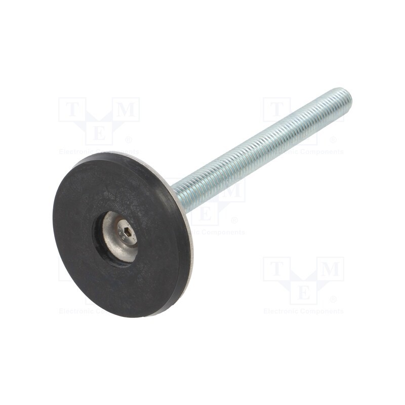 1 pcs x ELESA+GANTER - GN 40-60-M12-125-A3-S - Foot, with no-slip disk,with lever, Base dia: 60mm, M12, steel