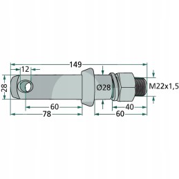 Pin cat 2 28x149mm m22x1 5mm