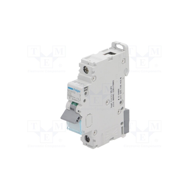 1 pcs x HAGER - NCN113 - Circuit breaker, 230/400VAC, Inom: 13A, Poles: 1, Charact: C, 10kA