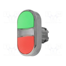 1 pcs x SIEMENS - 3SU1050-3AB42-0AA0 - Switch: double, 22mm, Stabl.pos: 1, green/red, none, IP67, flat