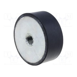 1 pcs x ELESA+GANTER - DVA.5-50-20-M10-55 - Vibroisolation foot, Ø: 50mm, H: 20mm, Shore hardness: 55±5, 2587N