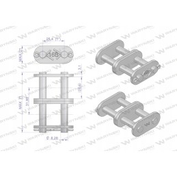 Chain lock, straight plate, Z16B 2 Warynski