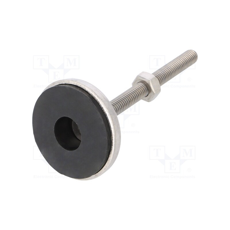 1 pcs x ROZTOCZE - 4.431.003SN - Foot, rigid,with lever, Base dia: 55mm, M10, stainless steel