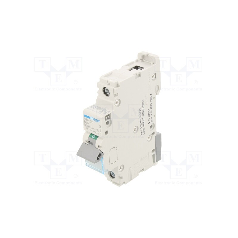 1 pcs x HAGER - NBN125 - Circuit breaker, 230/400VAC, Inom: 25A, Poles: 1, Charact: B, 10kA