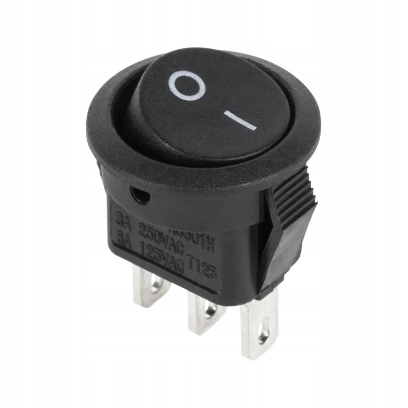 Round rocker switch connector, 3 pin