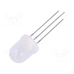 2 pcs x KINGBRIGHT ELECTRONIC - L-819SURKSGW - LED, 10mm, red/green, 50°, Front: convex, No.of term: 3