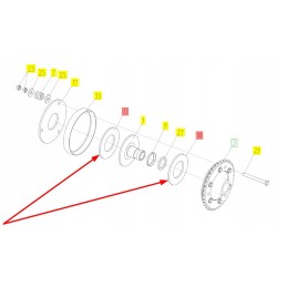 100 032 friction disc of the overload clutch