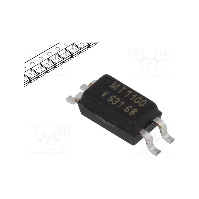 2 pcs x VISHAY - TCMT1100 - Optocoupler, SMD, Ch: 1, OUT: transistor, Uinsul: 3.75kV, Uce: 70V