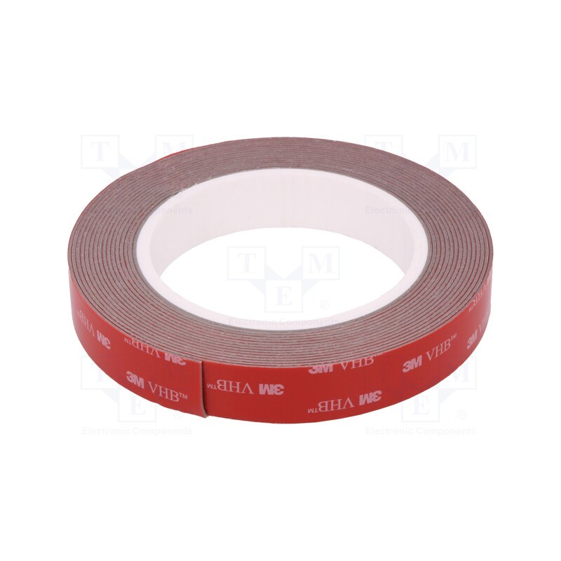 1 rol x 3M - 3M VHB GPH 110 19MMX5M - Tape: fixing, W: 19mm, L: 5m, Thk: 1100um, acrylic, grey, max.230°C