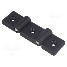 1 pcs x ELESA+GANTER - CFI.45-40/40 SH-6 - Hinge, Width: 124mm, technopolymer PA, black, H: 36mm, for profiles