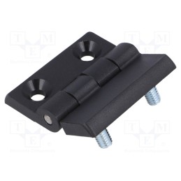 1 pcs x ROZTOCZE - 3.ZN65.102-07 - Hinge, Width: 50mm, polyamide, black, H: 50mm, with assembly stem