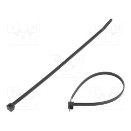 100 pcs x HELLERMANNTYTON - 111-05000 - Cable tie, L: 200mm, W: 4.6mm, polyamide, 225N, black, Ømax: 50mm