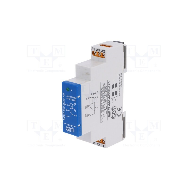1 pcs x DOBRY CZAS - MIR17-002-M230-116 - Relay: installation, impulse, NC + NO, for DIN rail mounting