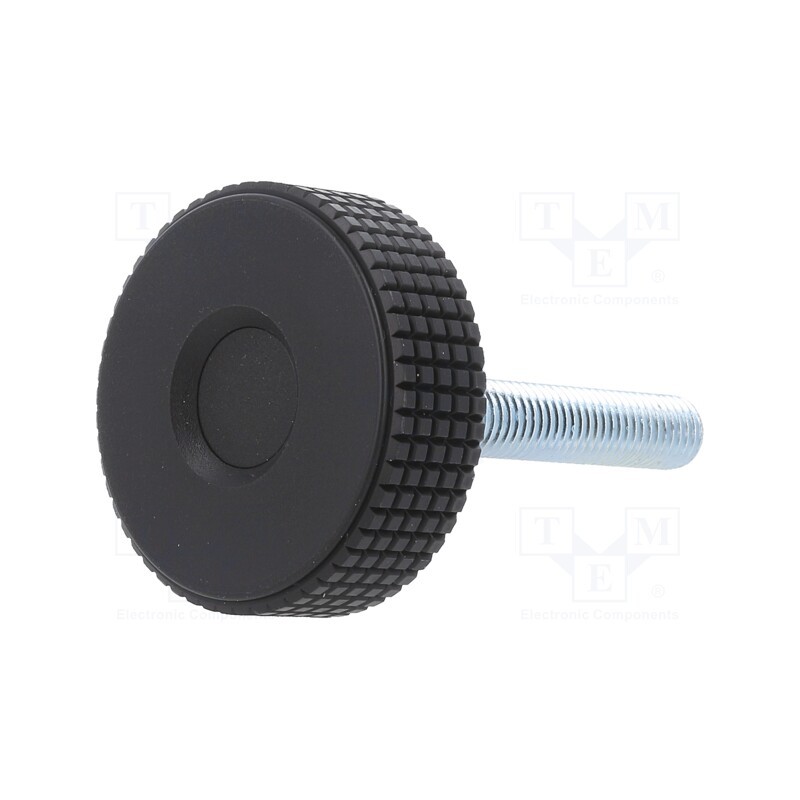 1 pcs x ELESA+GANTER - MBT.50 P-M10X50-C9 - Knob, Ø: 50mm, Ext.thread: M10, 50mm, H: 33mm, technopolymer PP