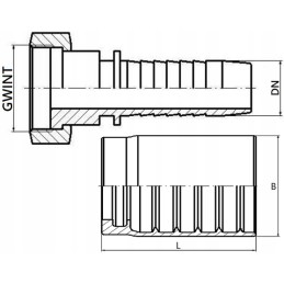 5x straight flat ferrule m22 with sleeve dn13 1 2
