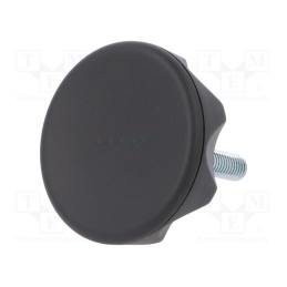 1 pcs x ELESA+GANTER - 222416-C1 - Knob, Ø: 56mm, Ext.thread: M8, 30mm, technopolymer PA, Cap: black