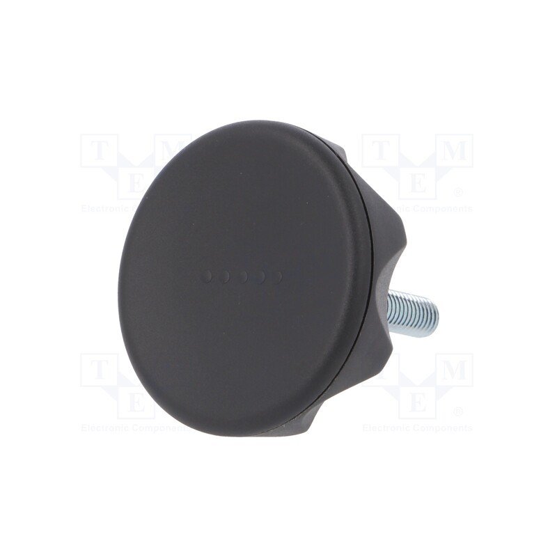 1 pcs x ELESA+GANTER - 222416-C1 - Knob, Ø: 56mm, Ext.thread: M8, 30mm, technopolymer PA, Cap: black