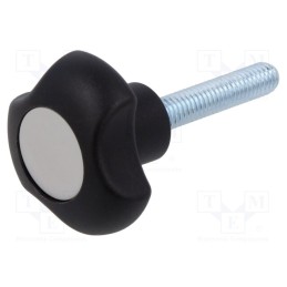 1 pcs x ELESA+GANTER - VTT.32-C-P-M6X30-C3 - Knob, Ø: 32mm, Ext.thread: M6, Int.thread: M6, 30mm, H: 22mm, Cap: grey