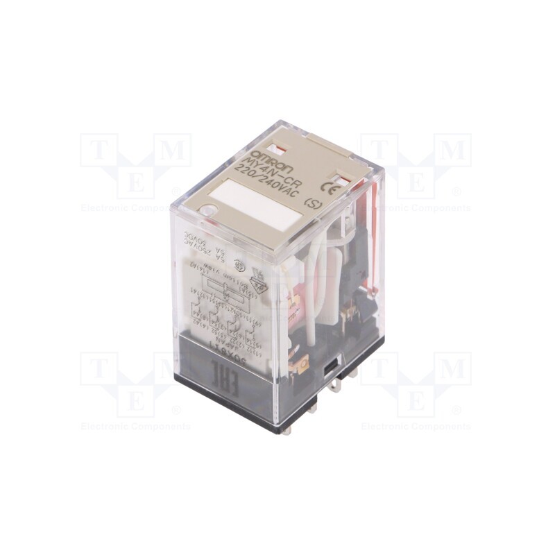 1 pcs x OMRON - MY4N-CR 220/240AC(S) - Relay: electromagnetic, 4PDT, Ucoil: 230VAC, Icontacts max: 5A