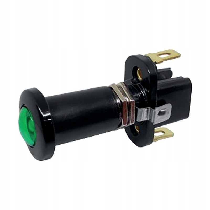 Switch, pull-out switch, LED green, 12 24 volts