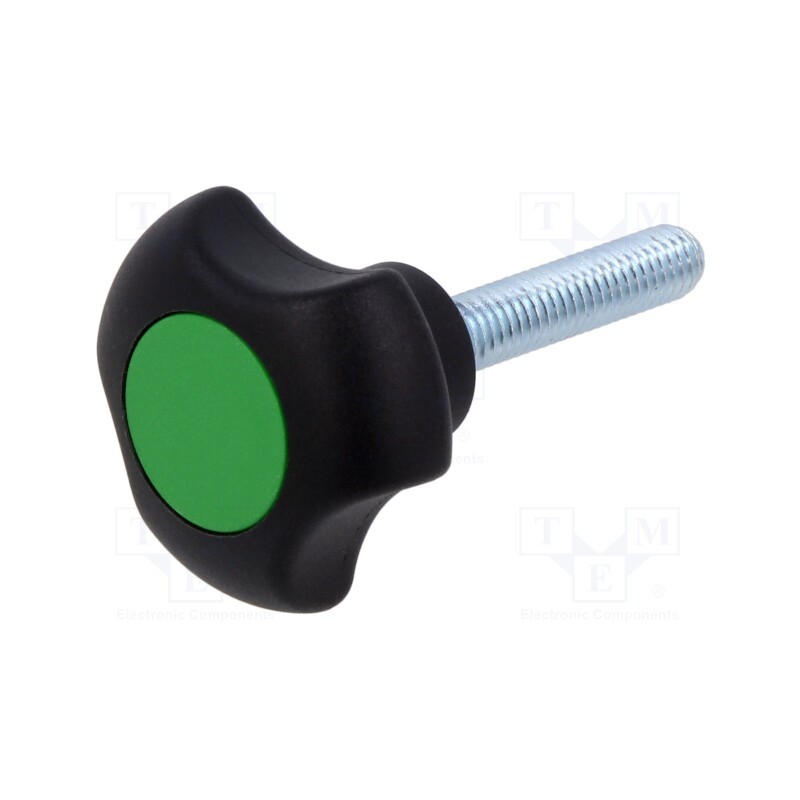 1 pcs x ELESA+GANTER - VTT.32-C-P-M6X30-C17 - Knob, Ø: 32mm, Ext.thread: M6, Int.thread: M6, 30mm, H: 22mm, VTT-C-P