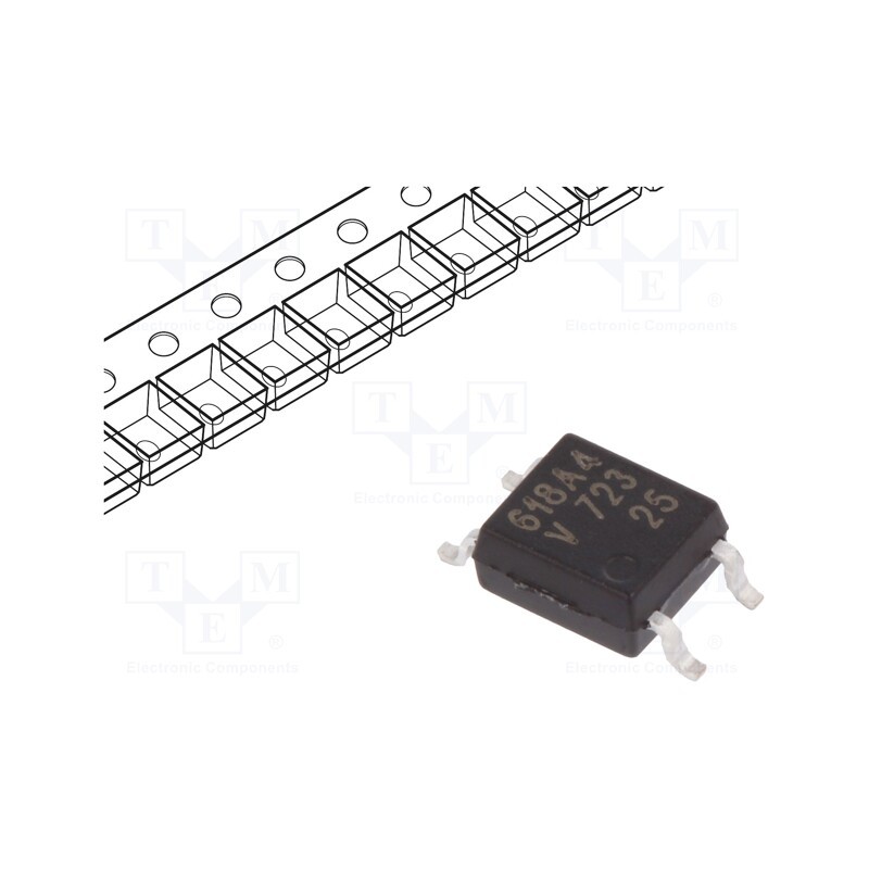 2 pcs x VISHAY - VOM618A-4T - Optocoupler, SMD, Ch: 1, OUT: transistor, Uinsul: 3.75kV, Uce: 80V
