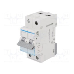 1 pcs x HAGER - MBN206E - Circuit breaker, 230/400VAC, Inom: 6A, Poles: 2, Charact: B, 6kA