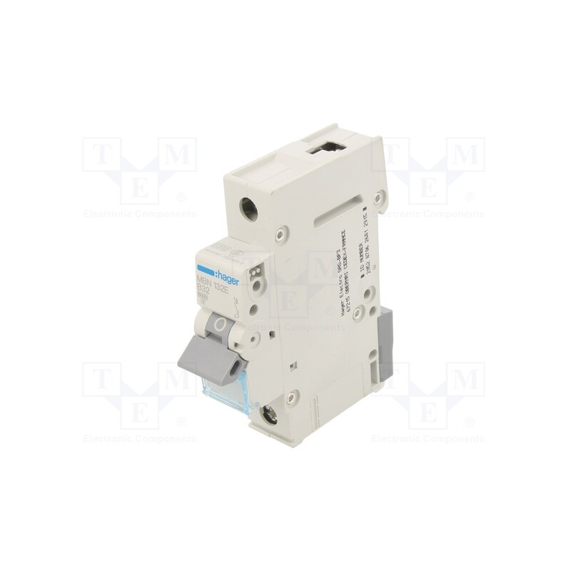 1 pcs x HAGER - MBN132E - Circuit breaker, 230/400VAC, Inom: 32A, Poles: 1, Charact: B, 6kA