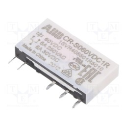 1 pcs x ABB - 1SVR405501R5010 - Relay: miniature, SPDT, Ucoil: 60VDC, socket,THT, Series: CR-S