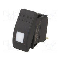 1 pcs x SWITCH COMPONENTS - SRD1-1A-DC-1-BRN - ROCKER, SPST, Pos: 2, OFF-ON, 20A/14VDC, black, IP56, LED, Body: black