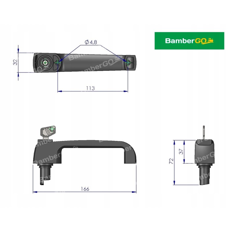 Left door handle ursus mf bison mtz with key