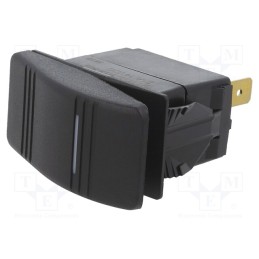 1 pcs x SWITCH COMPONENTS - SRD2-1A-DC-1-BRN - ROCKER, SPST, Pos: 2, OFF-ON, 20A/14VDC, black, IP56, LED, Body: black