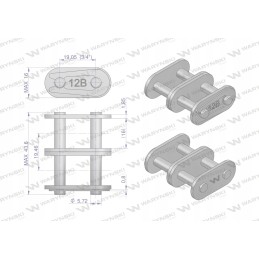 Chain lock, straight plate, Z12B 2 Warynski