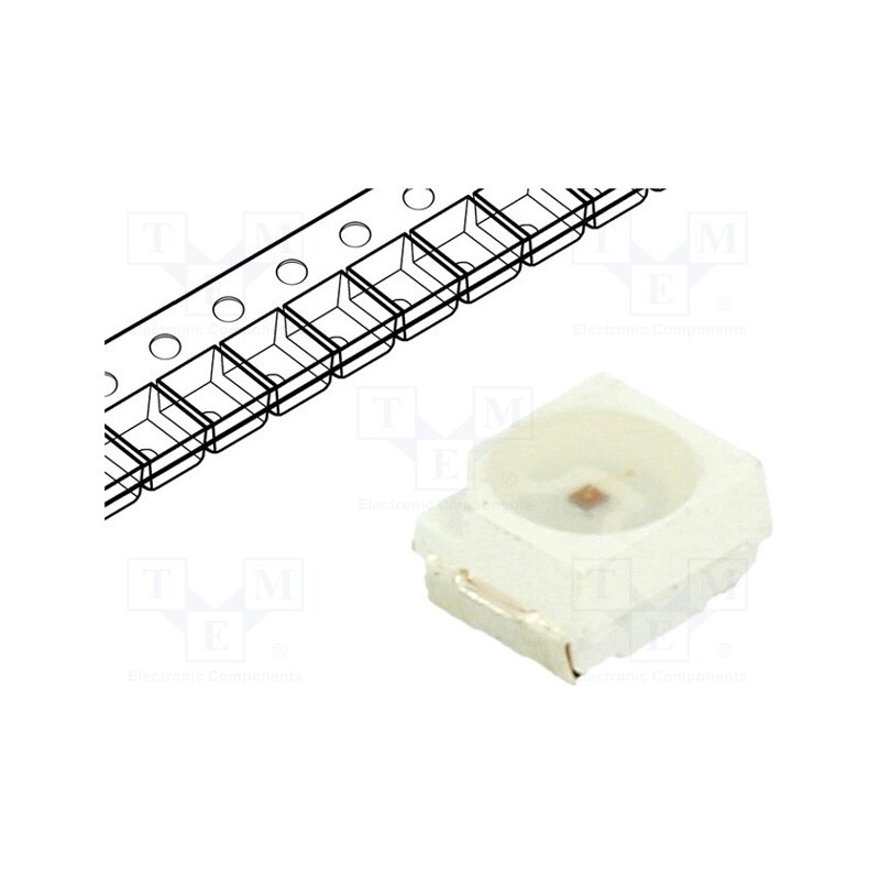 2 pcs x OPTOSUPPLY - OSR7CAS1C1A - LED, 3528,PLCC2, red, 500÷700mcd, 120°, 3.5x2.8x1.9mm, 10mW