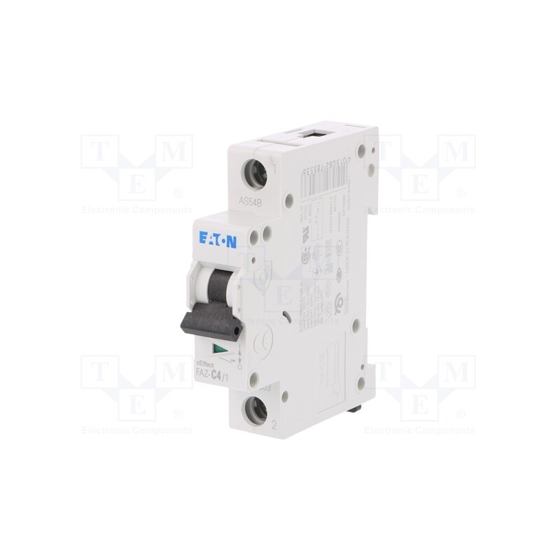 1 pcs x EATON ELECTRIC - FAZ-C4/1 - Circuit breaker, 230/400VAC, Inom: 4A, Poles: 1, Charact: C, 15kA