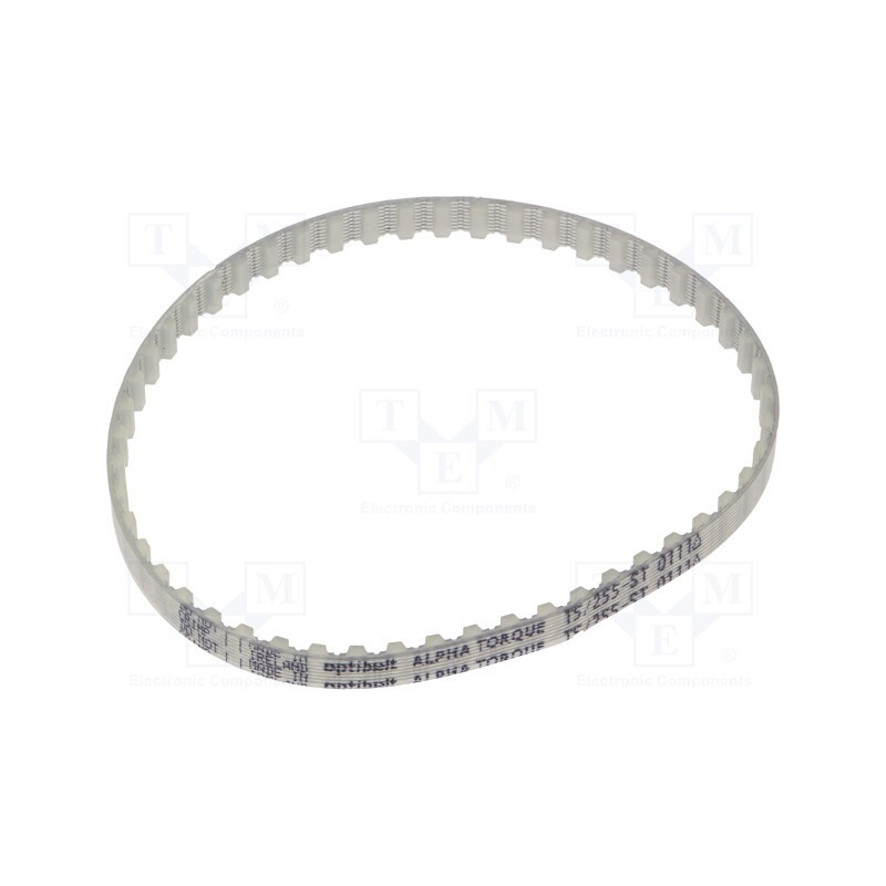 1 pcs x OPTIBELT - T5 255 677ZA - Timing belt, T5, W: 6mm, H: 2.2mm, Lw: 255mm, Tooth height: 1.2mm
