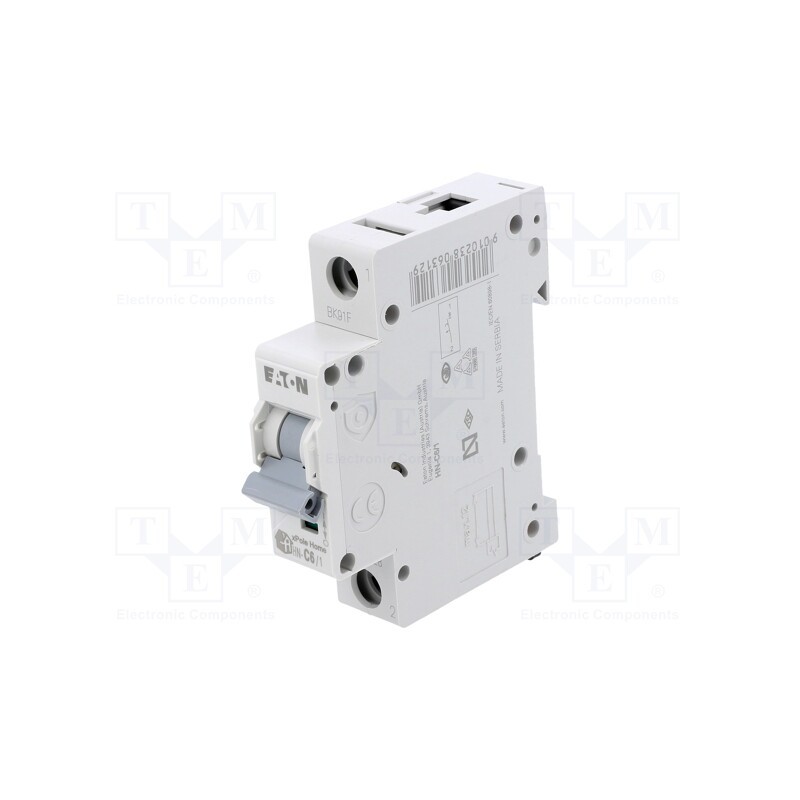1 pcs x EATON ELECTRIC - HN-C6/1 - Circuit breaker, 230/400VAC, Inom: 6A, Poles: 1, Charact: C, 6kA