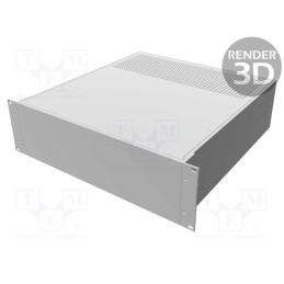 1 pcs x HAMMOND - RM3U1918VBK - Enclosure: 19' standard, 3U, Enclos.mat: aluminium, Y: 457mm