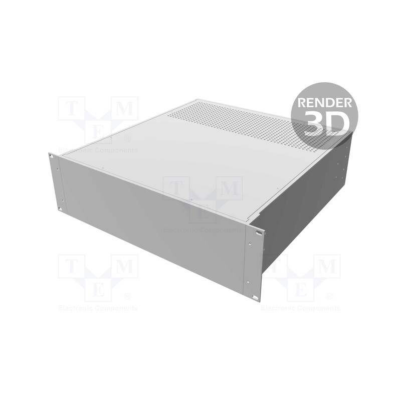 1 pcs x HAMMOND - RM3U1918VBK - Enclosure: 19' standard, 3U, Enclos.mat: aluminium, Y: 457mm