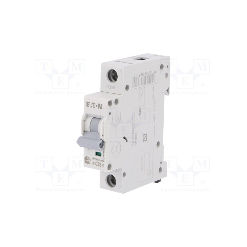 1 pcs x EATON ELECTRIC - HN-C25/1 - Circuit breaker, 230/400VAC, Inom: 25A, Poles: 1, Charact: C, 6kA